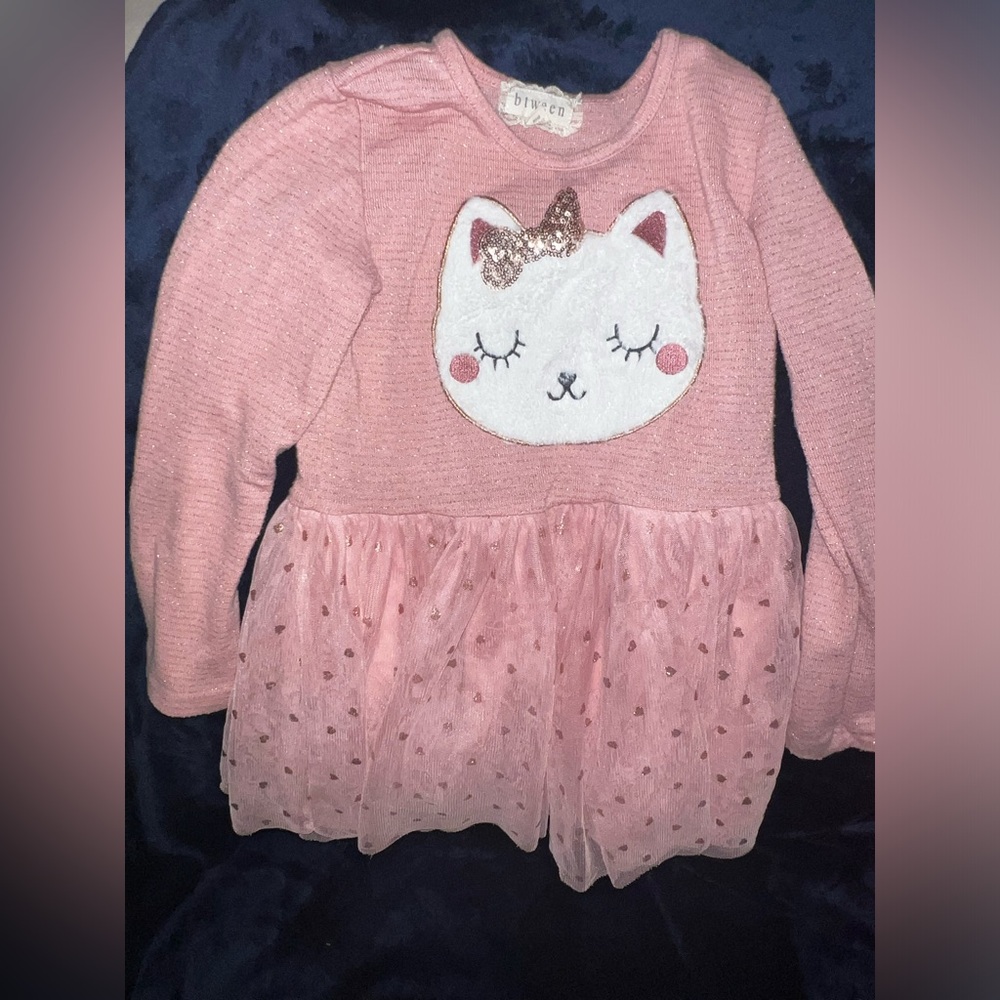 ✨ 3 / $13 Btween Pink Dress with Cat Design